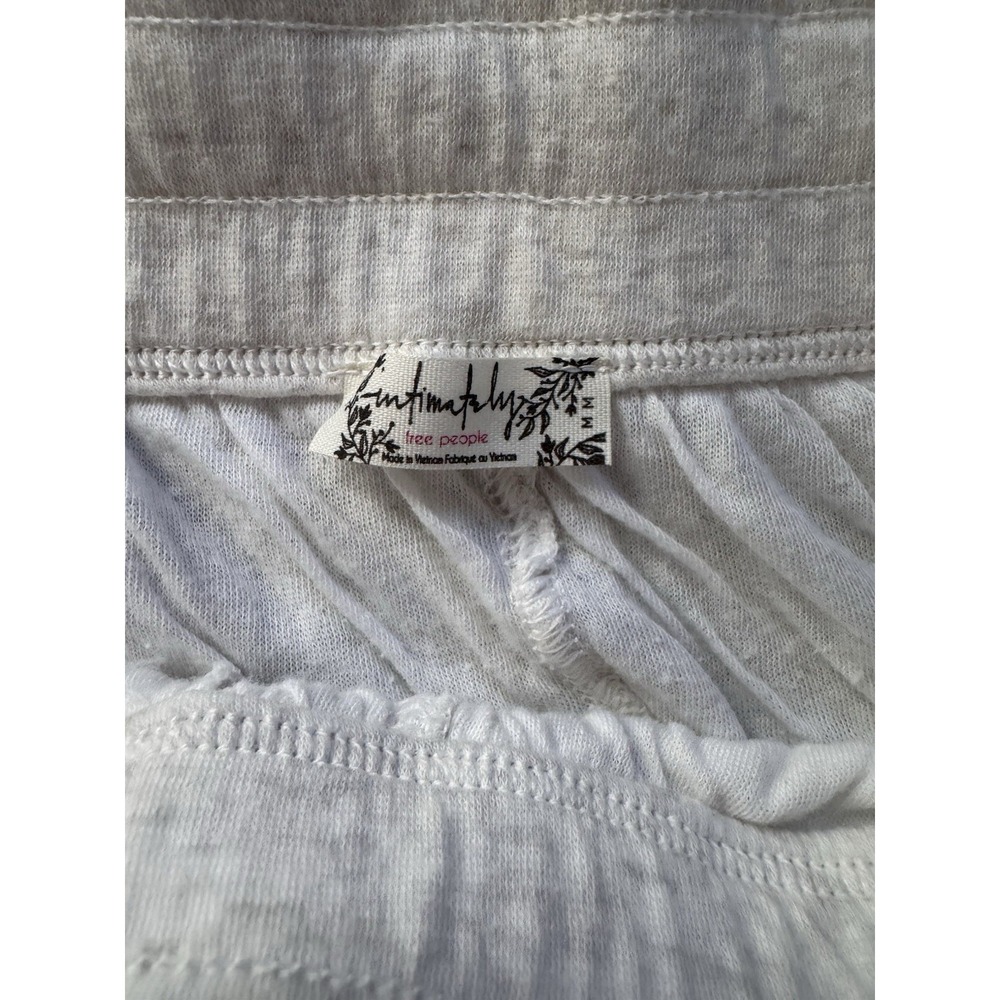 Free People Wait A Minute Wide Leg Lounge Cropped Pants in Cream Medium - Picture 4 of 10